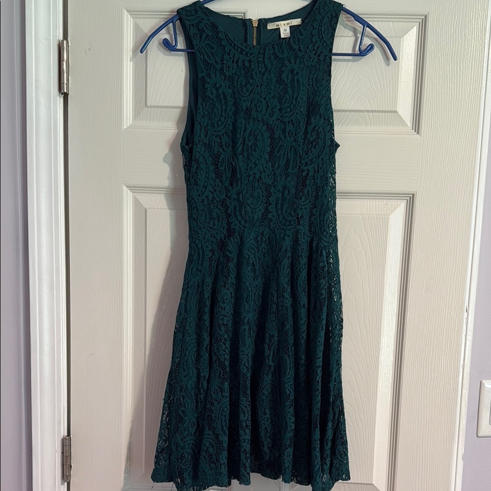 Miami Green Sleeveless A-line Midi Dress